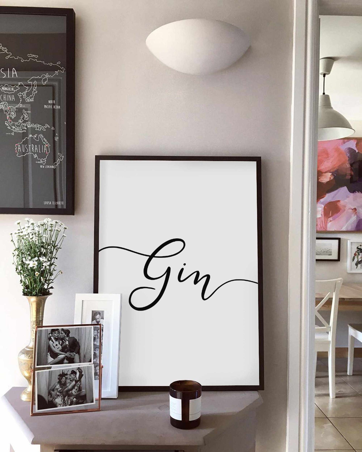 Typographic Wall Art Print 'Gin'