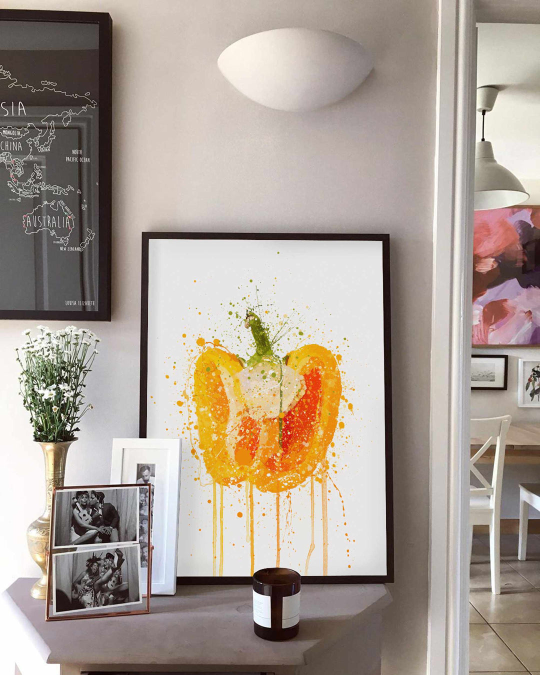 Orange Pfeffer-Gemüse-Wand-Kunstdruck