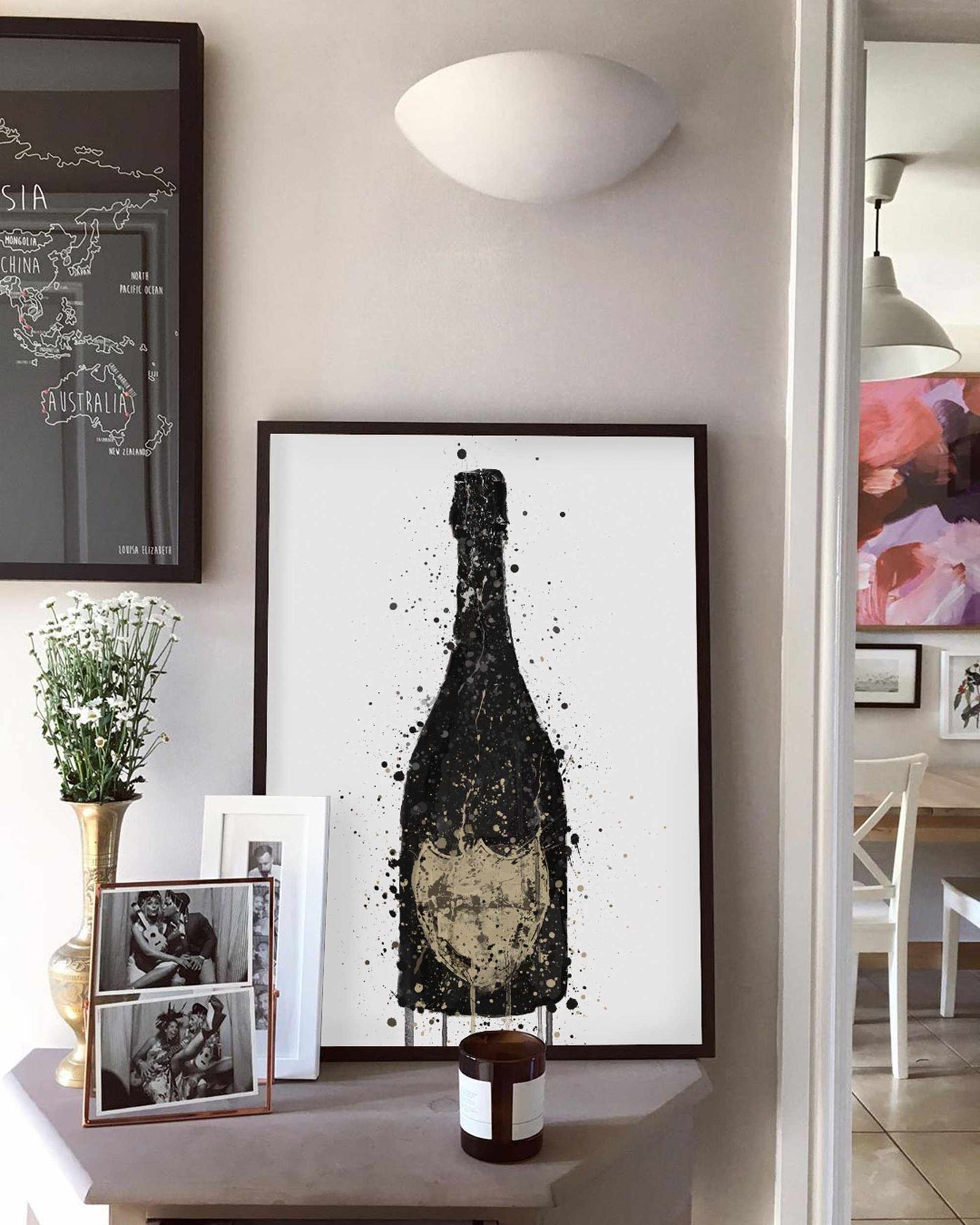 Champagne Bottle Wall Art Print 'Vanta'