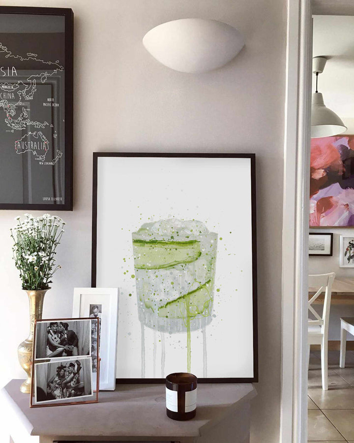 Gin and Tonic 'Cucumber' Wall Art Print