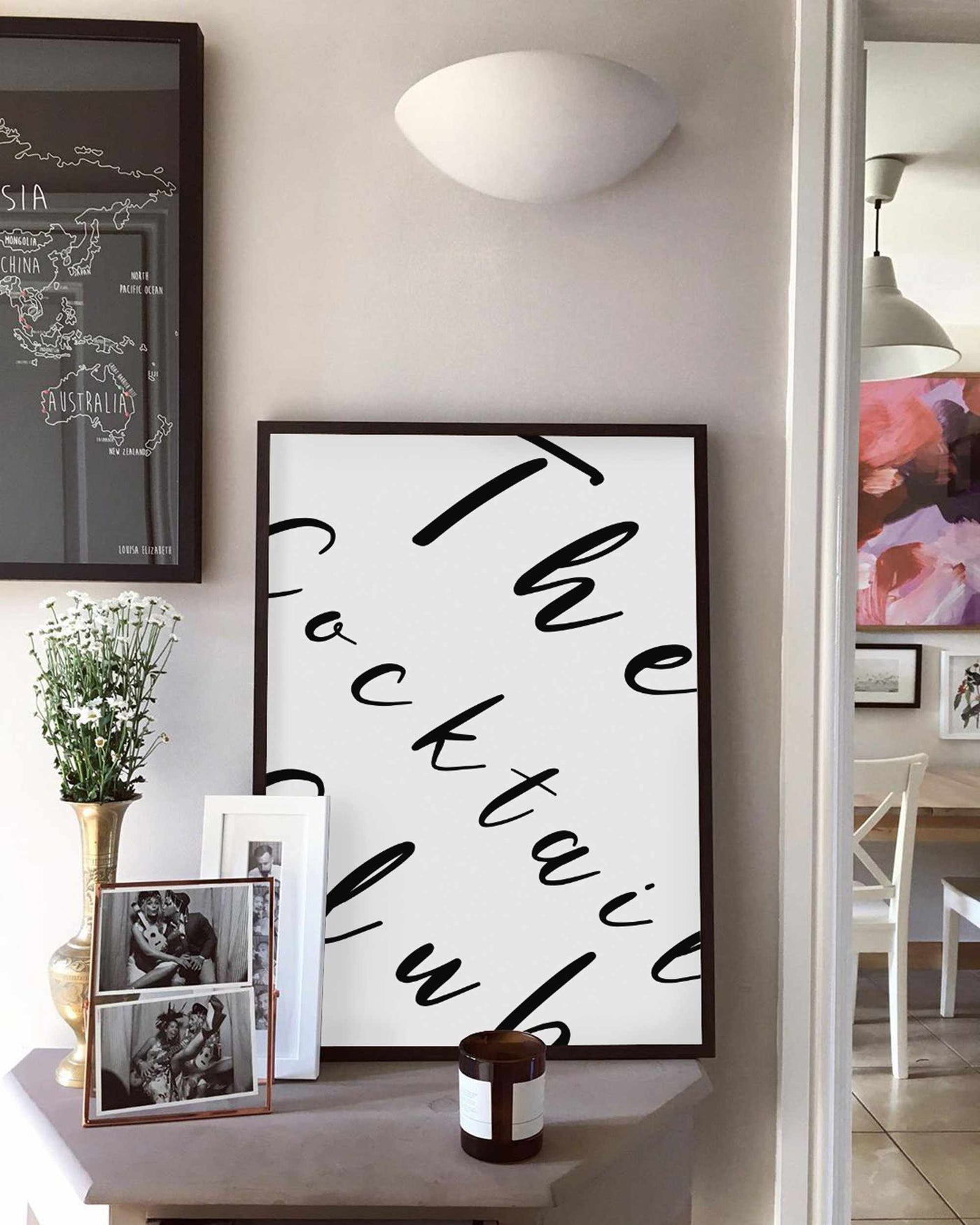 Typographic Wall Art Print 'The Cocktail Club'