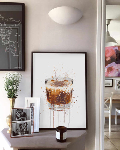 White Russian Cocktail Wall Art Print