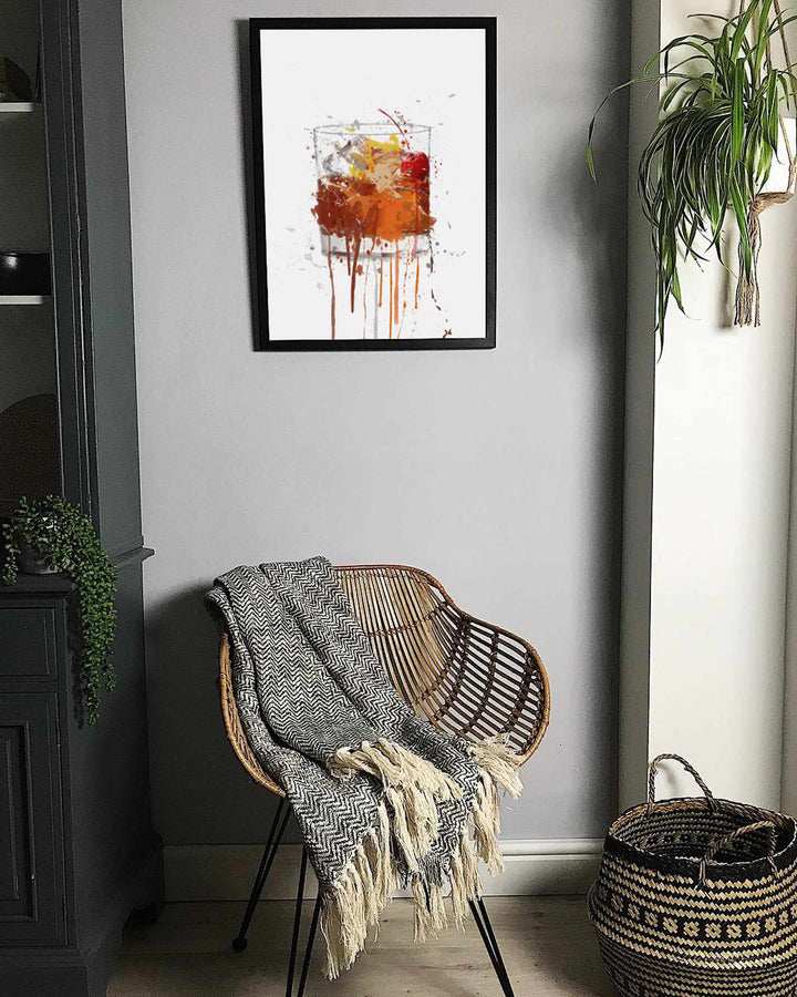 Altmodischer Cocktail-Wand-Kunstdruck