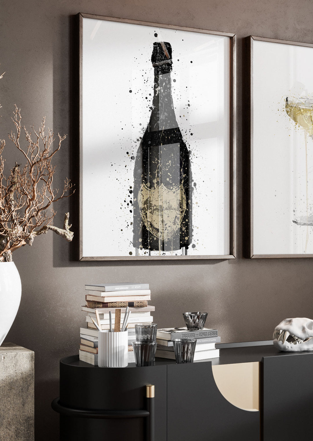 Champagne Bottle Wall Art Print 'Vanta'