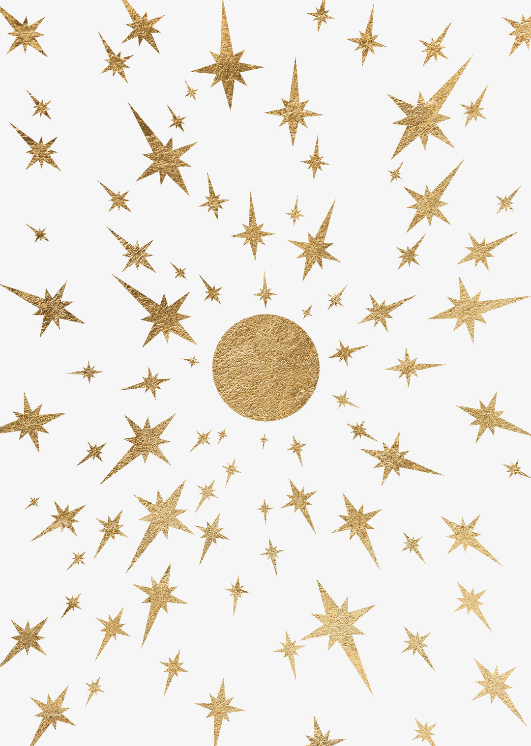 Starry Sky Wall Art Print  (Gold), Contemporary and Stylish Christmas Decoration Alternative Xmas Decor