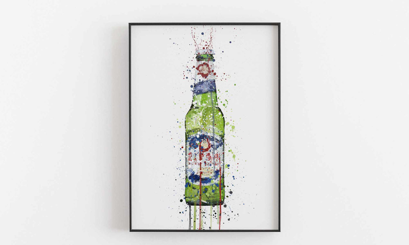 Beer Bottle Wall Art Print 'Green'-We Love Prints