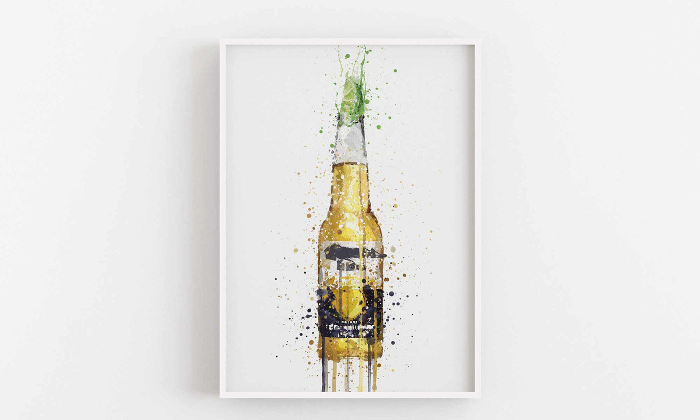 Beer Bottle Wall Art Print 'Lime'-We Love Prints