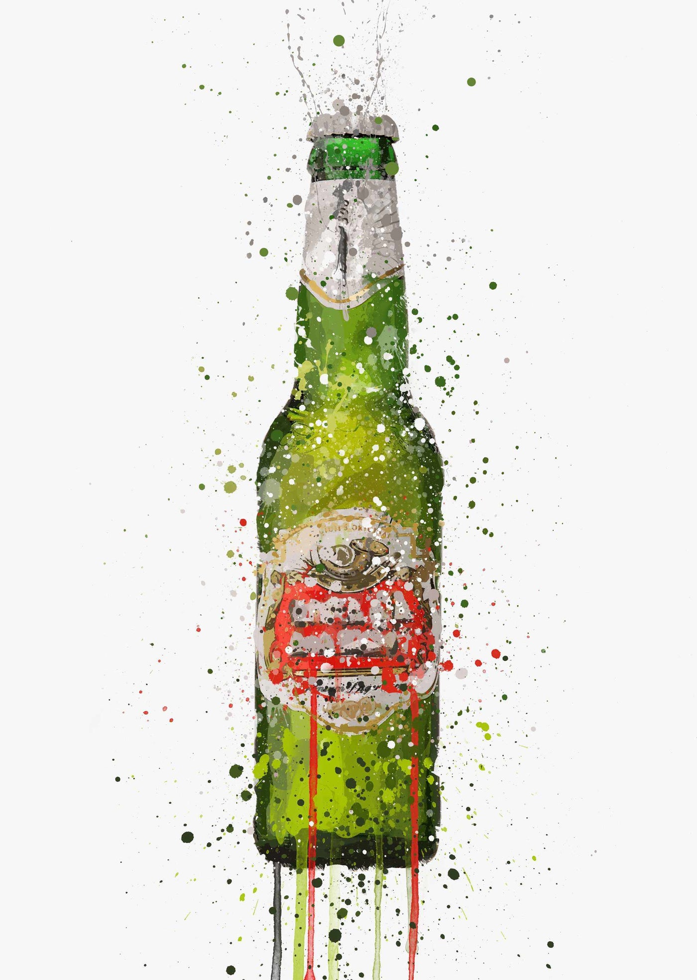 Beer Bottle Wall Art Print 'Peridot'-We Love Prints