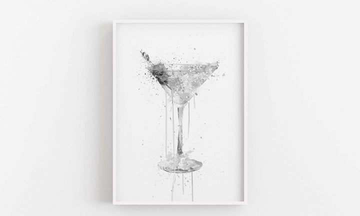 Dry Martini Cocktail Wall Art Print (Grey Edition)-We Love Prints