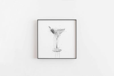 Dry Martini Cocktail Wall Art Print (Grey Edition)-We Love Prints