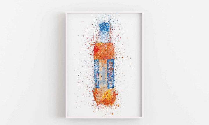 Soda Bottle Wall Art Print 'Tangerine'