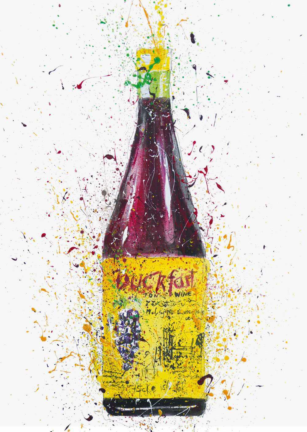 Liquor Bottle Wall Art Print 'Purple Tonic'-We Love Prints