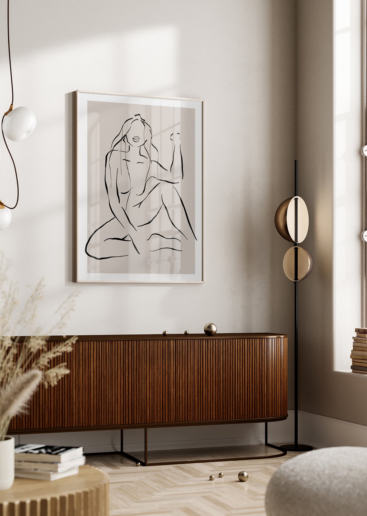 Female Nude Line Art Abstract Wall Art Print (1)