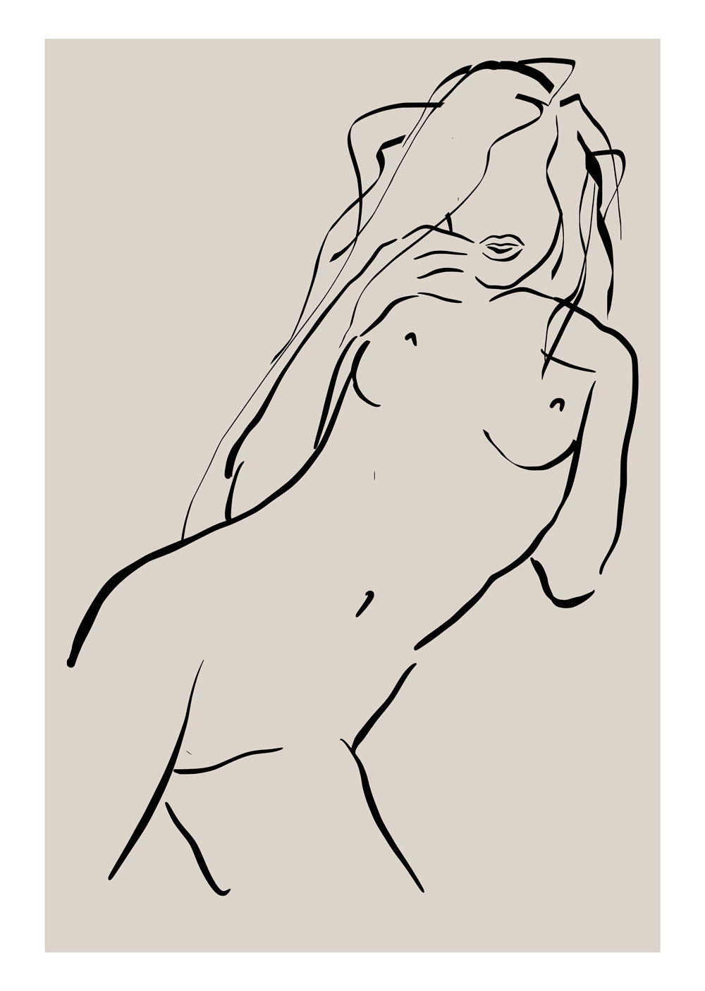 Female Nude Line Art Abstract Wall Art Print (2)