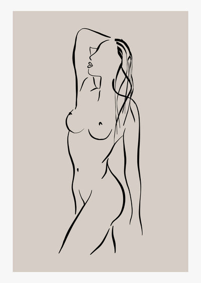 Female Nude Line Art Abstract Wall Art Print (4)