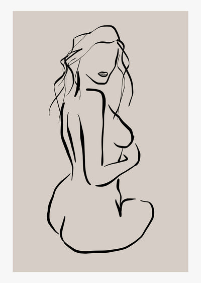 Female Nude Line Art Abstract Wall Art Print (6)