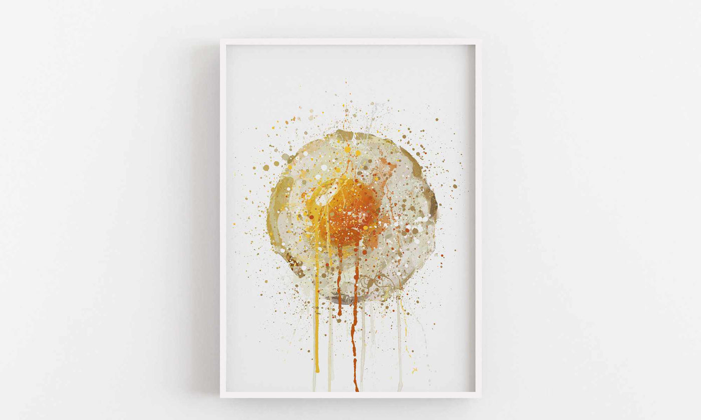 Runny Egg Wall Art Print-We Love Prints